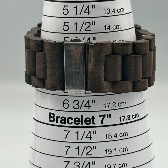 Bewell Thanatos Watch Men Dark Brown Wooden Date Window 47MM Dial New Battery - Picture 8 of 10